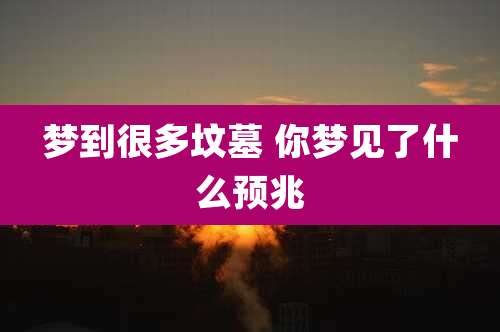 梦到很多坟墓 你梦见了什么预兆