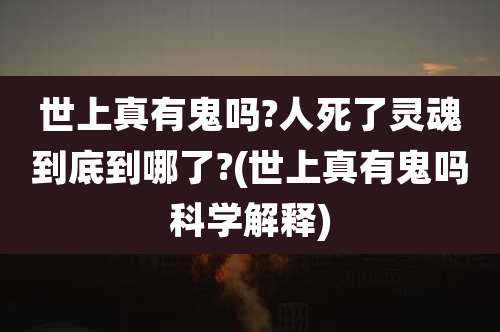 世上真有鬼吗?人死了灵魂到底到哪了?(世上真有鬼吗科学解释)