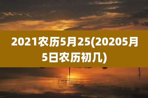 2021农历5月25(20205月5日农历初几)