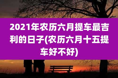 2021年农历六月提车最吉利的日子(农历六月十五提车好不好)