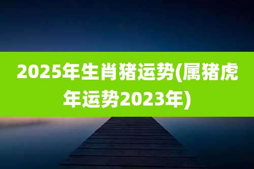 2025年生肖猪运势(属猪虎年运势2023年)