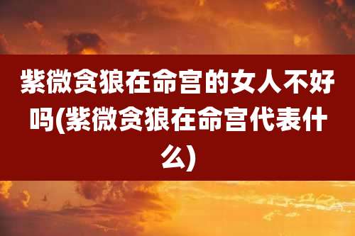 紫微贪狼在命宫的女人不好吗(紫微贪狼在命宫代表什么)