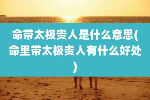 命带太极贵人是什么意思(命里带太极贵人有什么好处)