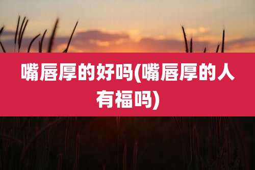 嘴唇厚的好吗(嘴唇厚的人有福吗)