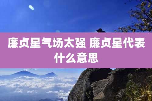 廉贞星气场太强 廉贞星代表什么意思