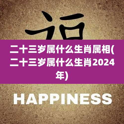 二十三岁属什么生肖属相(二十三岁属什么生肖2024年)