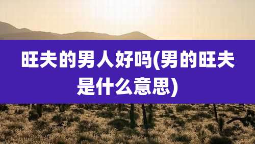 旺夫的男人好吗(男的旺夫是什么意思)