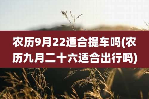 农历9月22适合提车吗(农历九月二十六适合出行吗)