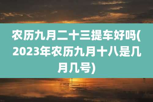 农历九月二十三提车好吗(2023年农历九月十八是几月几号)