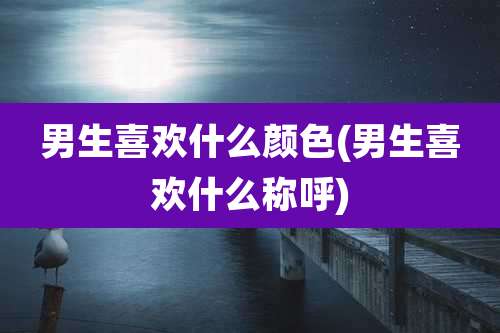 男生喜欢什么颜色(男生喜欢什么称呼)