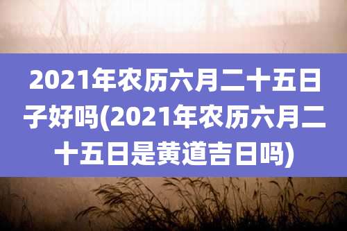 2021年农历六月二十五日子好吗(2021年农历六月二十五日是黄道吉日吗)