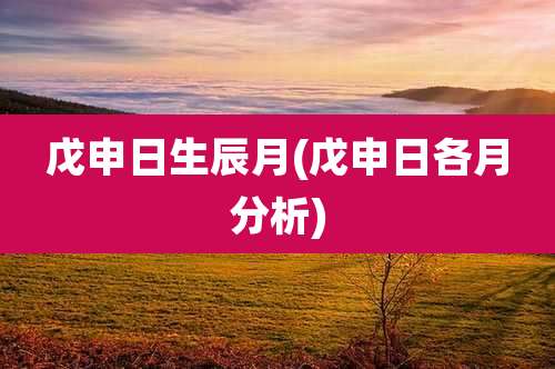 戊申日生辰月(戊申日各月分析)