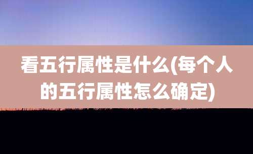 看五行属性是什么(每个人的五行属性怎么确定)