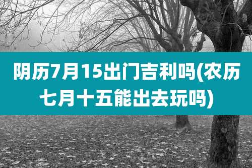 阴历7月15出门吉利吗(农历七月十五能出去玩吗)