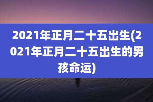 2021年正月二十五出生(2021年正月二十五出生的男孩命运)