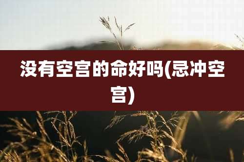 没有空宫的命好吗(忌冲空宫)