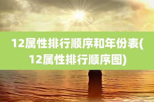 12属性排行顺序和年份表(12属性排行顺序图)