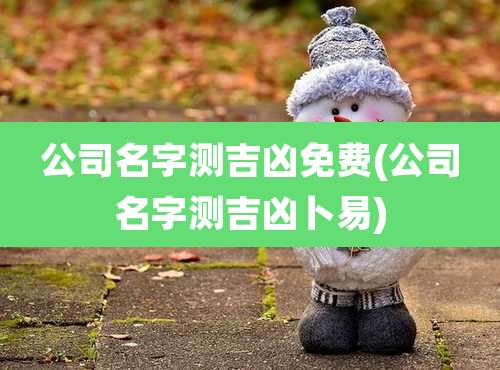 公司名字测吉凶免费(公司名字测吉凶卜易)