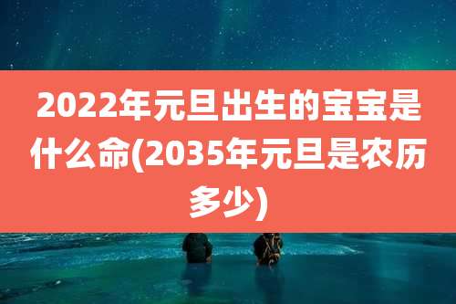 2022年元旦出生的宝宝是什么命(2035年元旦是农历多少)
