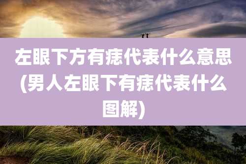 左眼下方有痣代表什么意思(男人左眼下有痣代表什么图解)
