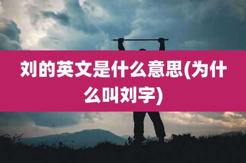 刘的英文是什么意思(为什么叫刘字)