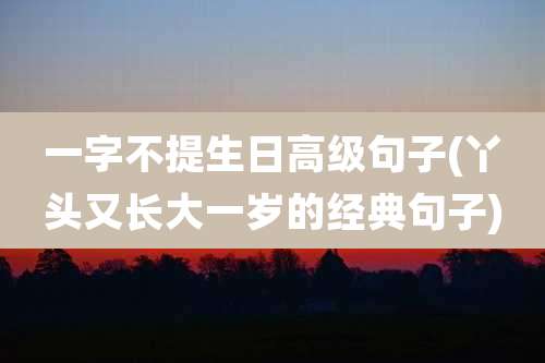 一字不提生日高级句子(丫头又长大一岁的经典句子)