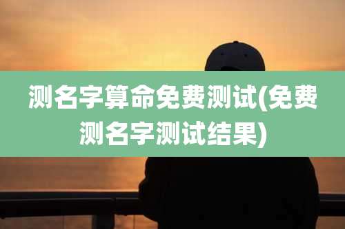 测名字算命免费测试(免费测名字测试结果)