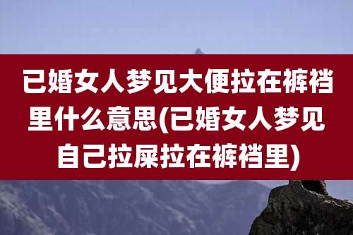 已婚女人梦见大便拉在裤裆里什么意思(已婚女人梦见自己拉屎拉在裤裆里)