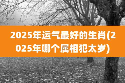 2025年运气最好的生肖(2025年哪个属相犯太岁)