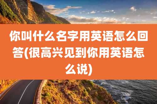 你叫什么名字用英语怎么回答(很高兴见到你用英语怎么说)