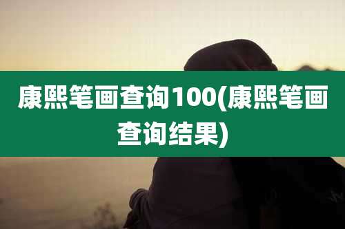 康熙笔画查询100(康熙笔画查询结果)