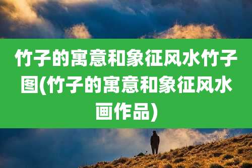 竹子的寓意和象征风水竹子图(竹子的寓意和象征风水画作品)
