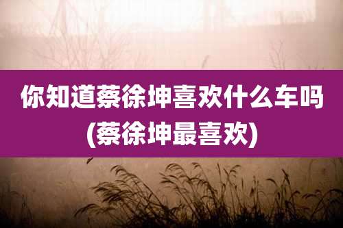 你知道蔡徐坤喜欢什么车吗(蔡徐坤最喜欢)