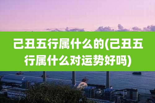 己丑五行属什么的(己丑五行属什么对运势好吗)