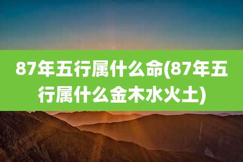 87年五行属什么命(87年五行属什么金木水火土)