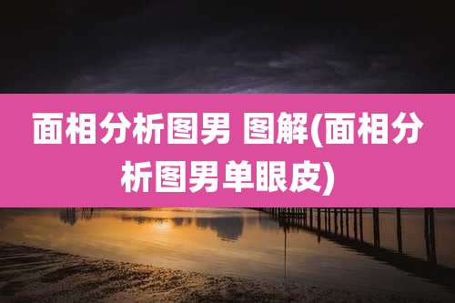 面相分析图男 图解(面相分析图男单眼皮)