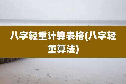 八字轻重计算表格(八字轻重算法)