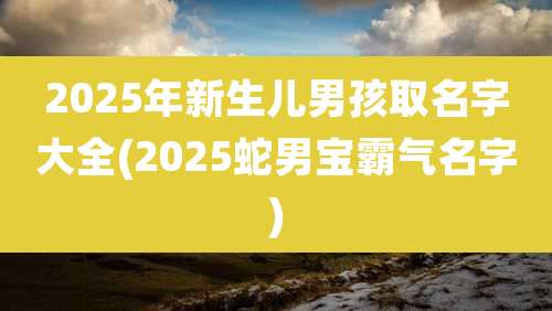 2025年新生儿男孩取名字大全(2025蛇男宝霸气名字)