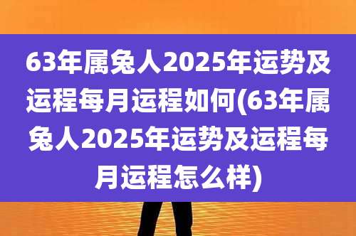 63年属兔人2025年运势及运程每月运程如何(63年属兔人2025年运势及运程每月运程怎么样)