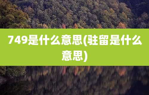 749是什么意思(驻留是什么意思)
