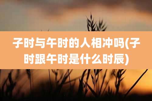 子时与午时的人相冲吗(子时跟午时是什么时辰)