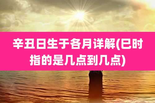 辛丑日生于各月详解(巳时指的是几点到几点)