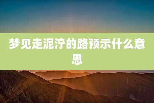 梦见走泥泞的路预示什么意思