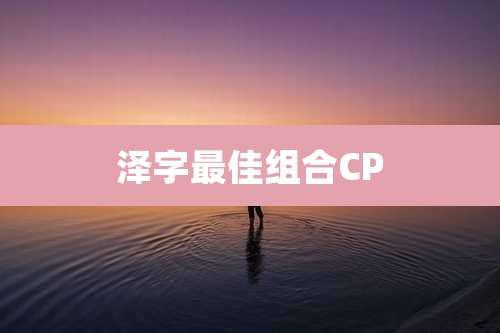 泽字最佳组合CP