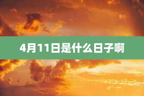 4月11日是什么日子啊