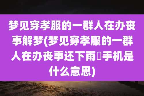 梦见穿孝服的一群人在办丧事解梦(梦见穿孝服的一群人在办丧事还下雨丟手机是什么意思)