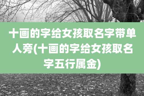 十画的字给女孩取名字带单人旁(十画的字给女孩取名字五行属金)