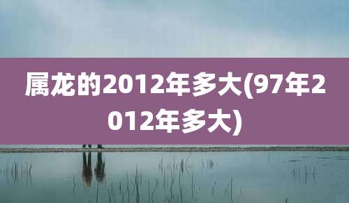 属龙的2012年多大(97年2012年多大)