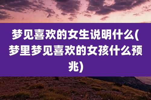 梦见喜欢的女生说明什么(梦里梦见喜欢的女孩什么预兆)