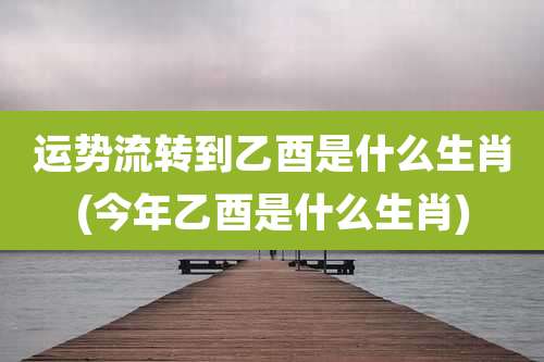 运势流转到乙酉是什么生肖(今年乙酉是什么生肖)
